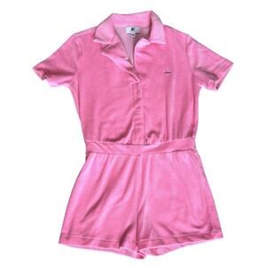 Juicy By Juicy Couture Womens Pink Velour Shorts Romper Jumper Sz XS **No Belt**